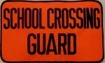 SCHOOL CROSSING GUARD Navy Blue on Orange Back Panel Patch